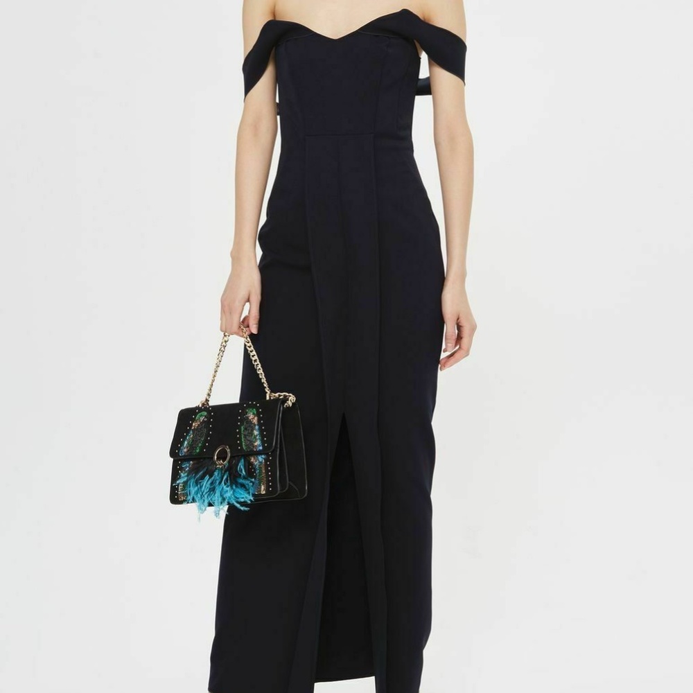 TOPSHOP Off the Shoulder Crepe Dress 2